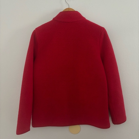 T by Talbots Red Zip-Up Sherpa Fleece Jacket Size Medium - Picture 5 of 11